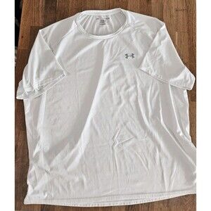 Under Armour Unisex White Shirt Moisture Wicking, Rash Guard Size 4X Long Sleeve